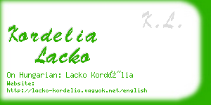 kordelia lacko business card